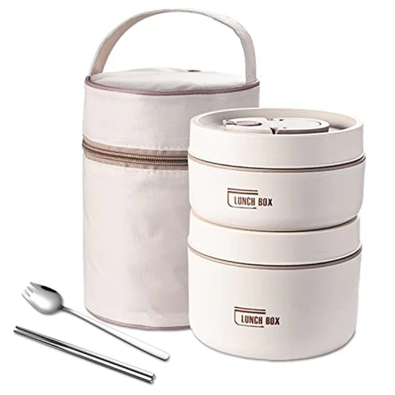 Portable Food Storage Containers Insulated Lunch Container Set Stackable Bento Lunch Box Stainless Steel Lunch Container