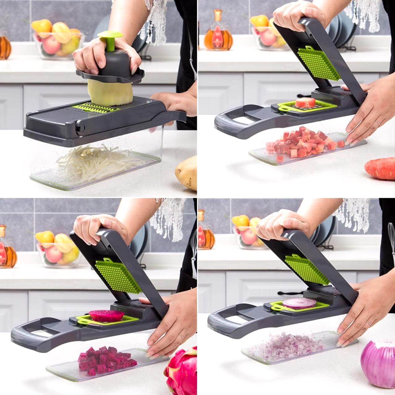 12 in 1 Manual Vegetable Chopper Kitchen Gadgets Food Chopper Onion Cutter Vegetable Slicer Kitchen Gadgets