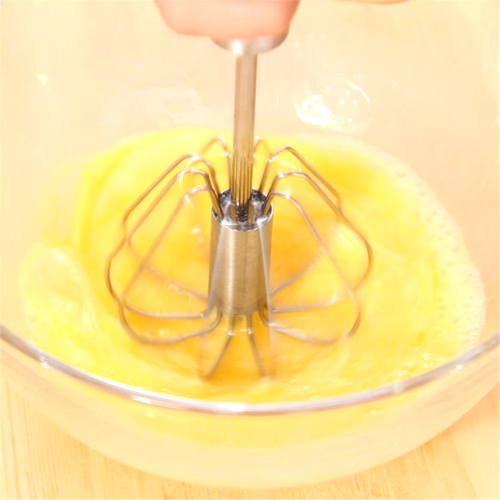 1Pc Stainless Steel Easy Beater Foamer Rotate Hand Push Whisk Mixer Egg Cream Stirrer Sauce Shaker Cake Blender Kitchen Tools