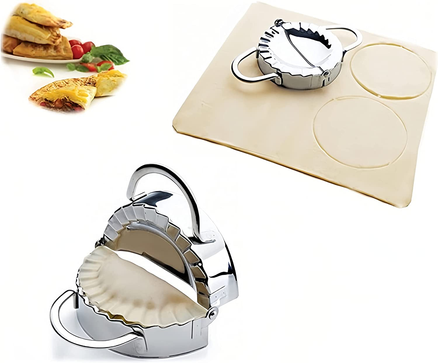 New Stainless Steel Ravioli Mould Dumpling Maker Mold Wrapper Pierogie Pie Crimper Pastry Dough Press Cutter Kitchen Gadgets (S 3Inch)