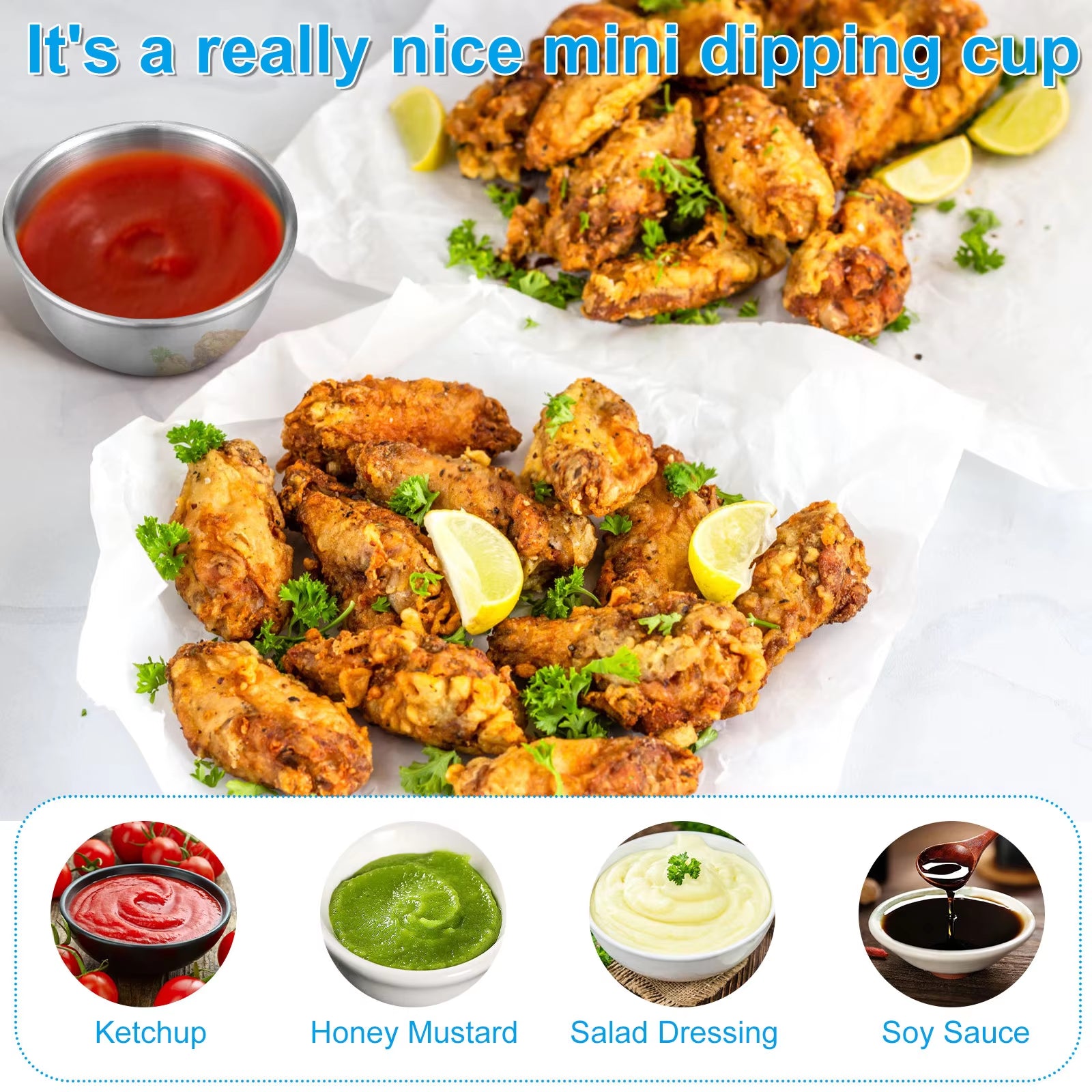 12/24Pcs Sauce Dipping Bowl Dipping Cups round Sauce Dishes Mini Reusable Seasoning Cups Dipping Cups Multipurpose Sauce Cups