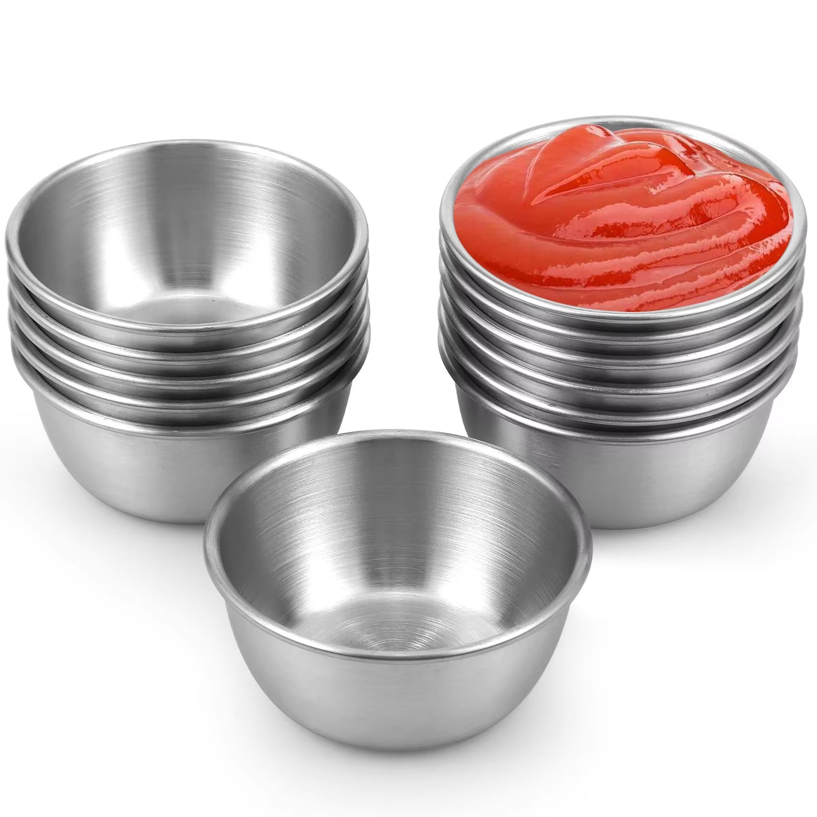 12/24Pcs Sauce Dipping Bowl Dipping Cups round Sauce Dishes Mini Reusable Seasoning Cups Dipping Cups Multipurpose Sauce Cups