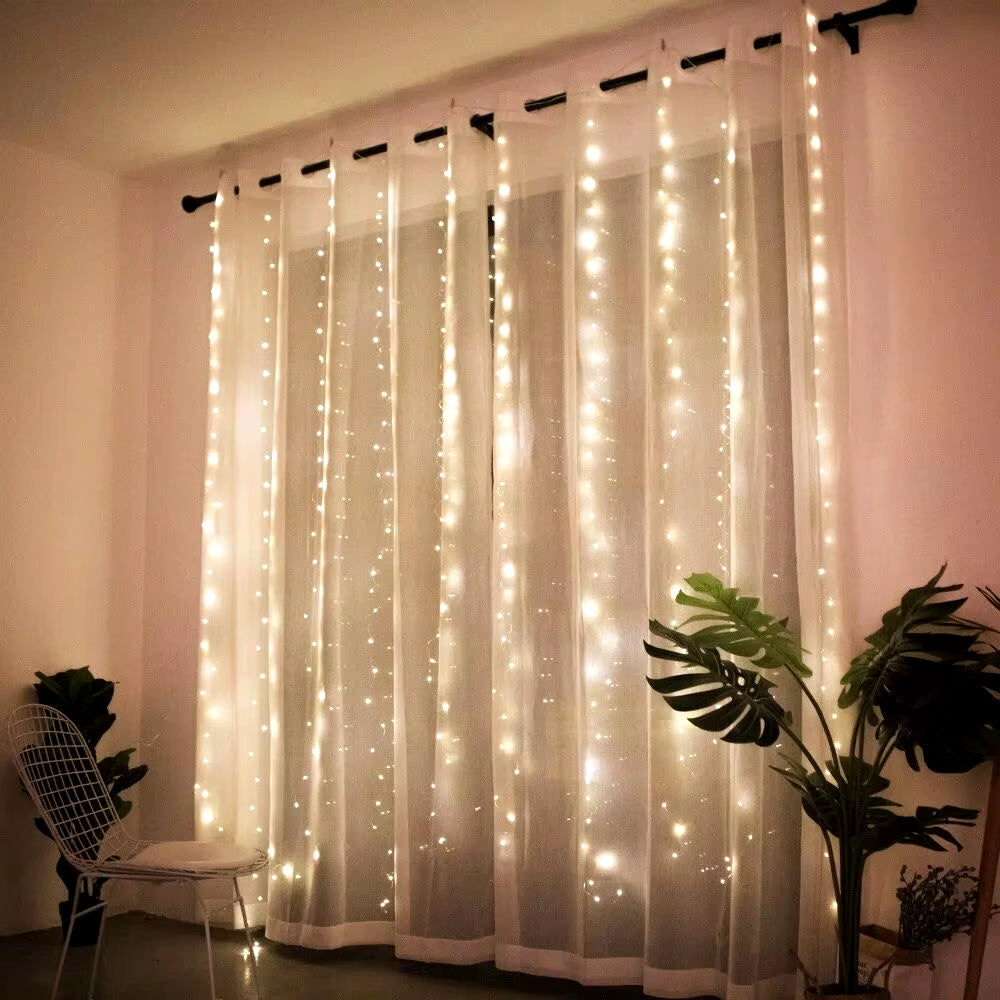 USB Festoon String Light Fairy Garland Curtain Light Christmas Light Christmas Decor for Home Ramadan Decorative New Year Lamp