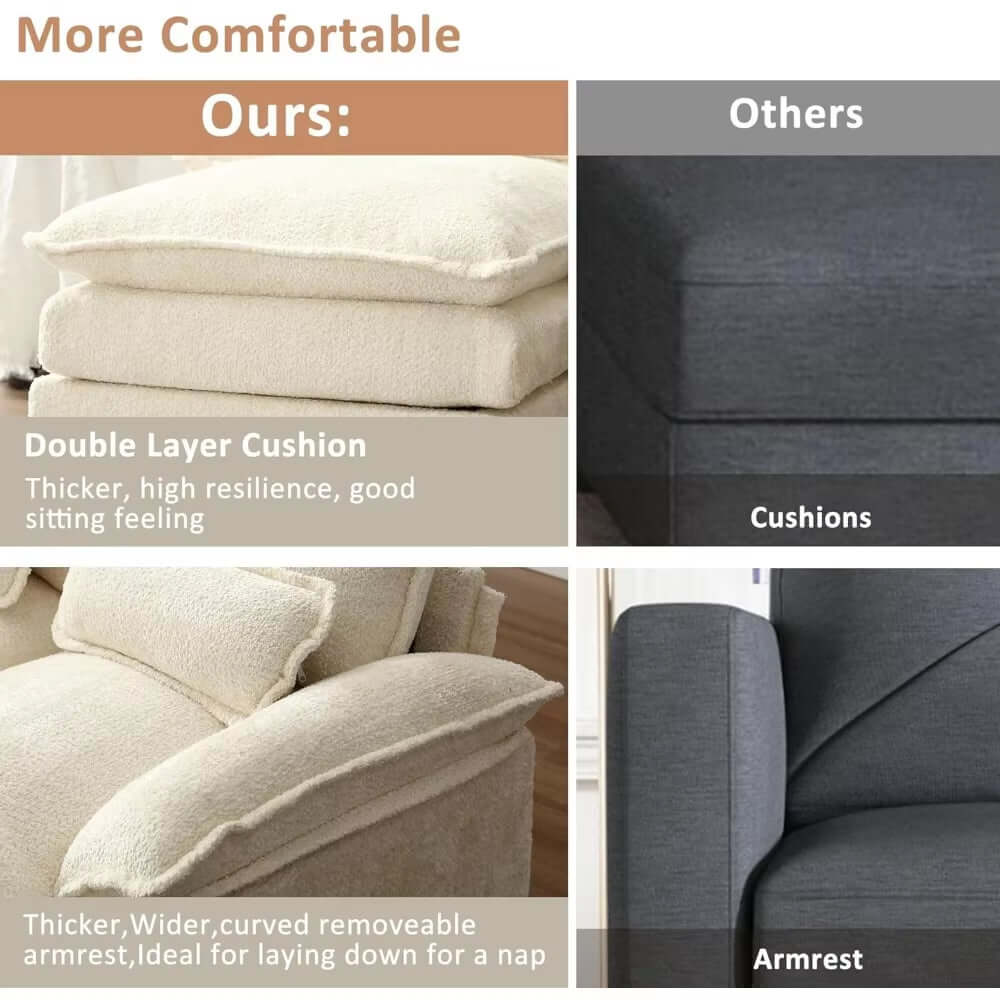 110" Sectional Sofa Couch for Living Room, Modern Chenille U Shaped Couch, Modular Sofa Sleeper with Double Chaise & Memory FoamModern 110" U Shaped Sectional Sofa Couch for Living RoomProduct Description Elegant & Stylish: The sleek look is complemented