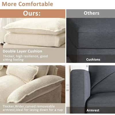 110" Sectional Sofa Couch for Living Room, Modern Chenille U Shaped Couch, Modular Sofa Sleeper with Double Chaise & Memory FoamModern 110" U Shaped Sectional Sofa Couch for Living RoomProduct Description Elegant & Stylish: The sleek look is complemented