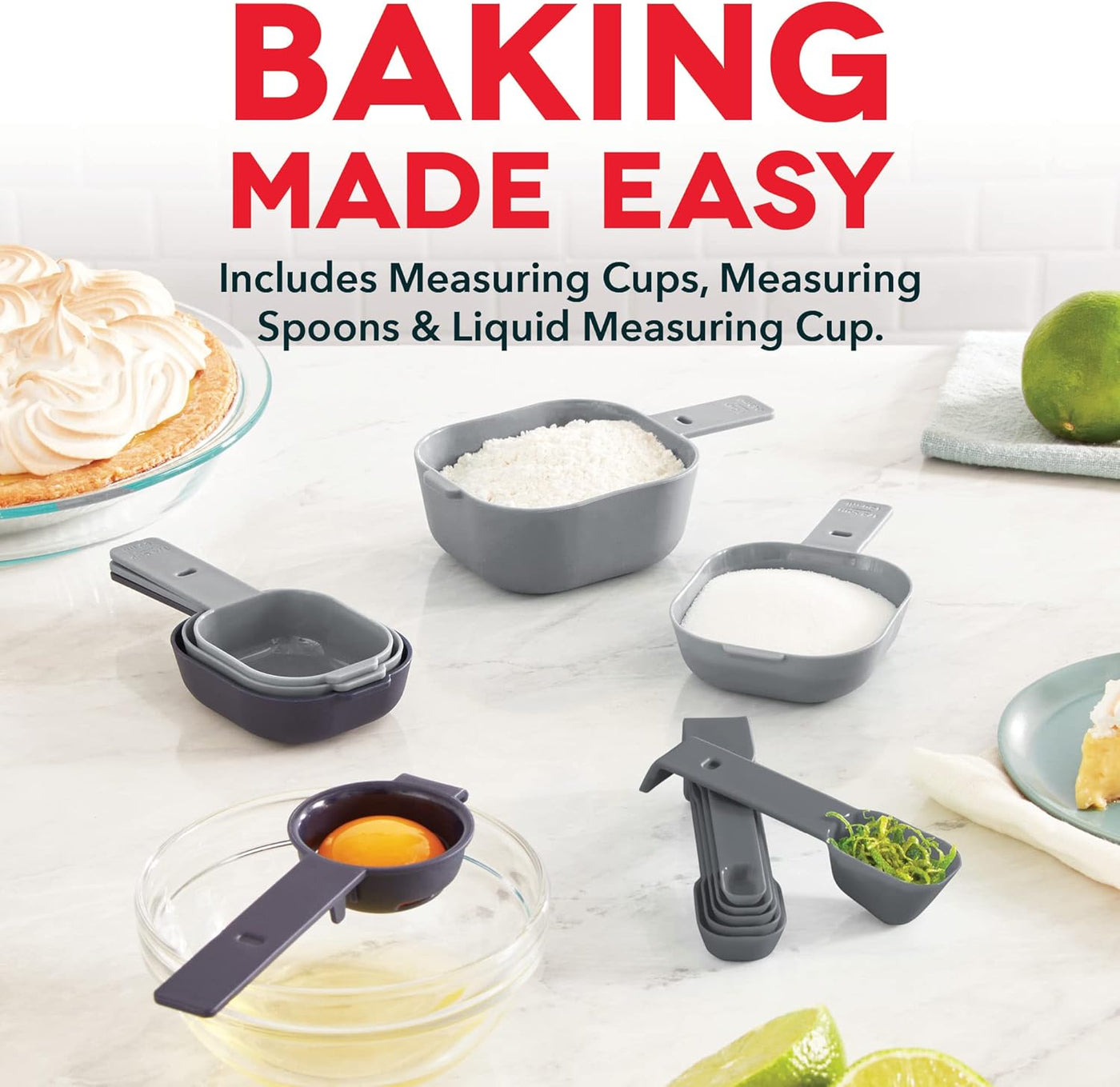 Smartstore™ Measuring Set with Citrus Juicer, 6 Measuring Spoons, 4 Measuring Cups, Liquid Measuring Cup, Citrus Zester, Funnel, Leveler, Egg Separator, Sifter, and Storage Lid, 20 Piece Set