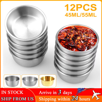 12/24Pcs Sauce Dipping Bowl Dipping Cups round Sauce Dishes Mini Reusable Seasoning Cups Dipping Cups Multipurpose Sauce Cups